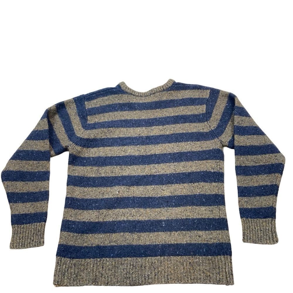 Men’s Oliver Ridley Brand Blue and Brown Striped Sweater‎ Wool Alpaca Blend L - Picture 2 of 8